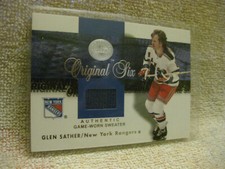 2001-02 Fleer Greats of the Game Original Six Jerseys Glen Sather HOF New York