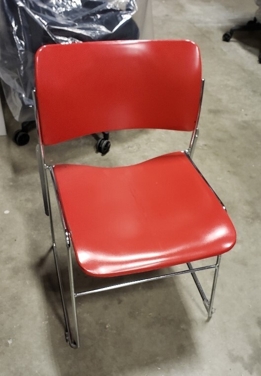 David Rowland GF 40/4 Red Metal Stacking Chair | eBay