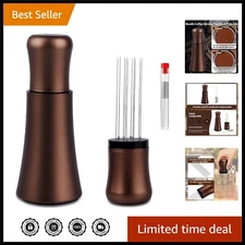 Eco-Friendly Espresso Distribution Tool with Stainless Steel Needles and Stand