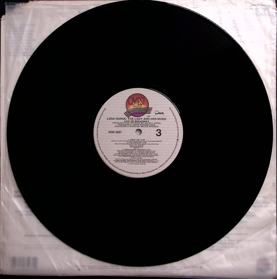 LENA HORNE THE LADY AND HER MUSIC LIVE ON BROADWAY VINYL 2-LP SET 107-68 - Image 4 of 4