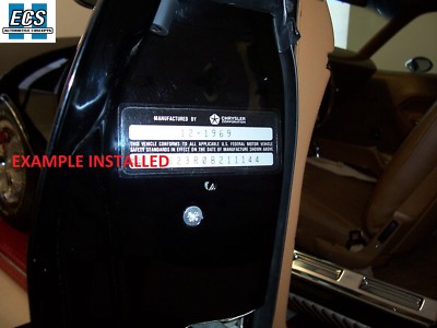 1973-78 Dodge VIN Door Decal Sticker VIN & Date Printed Laminated