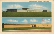 Vintage Postcard International Shoe Company Bryan TX Linen Multiview Brazos Co