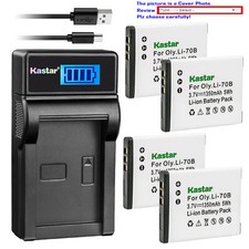 Kastar Battery LCD USB Charger for Olympus Li-70B Olympus FE-4020 D-745 Camera