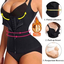 Women Slimming Body Shaper Waist Trainer Vest Sweat Sauna Tank Top Shapewear US
