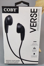 Coby Verse Stereo Earbuds - Wired Headphones for Phone/MP3/iPod/iPad - Black