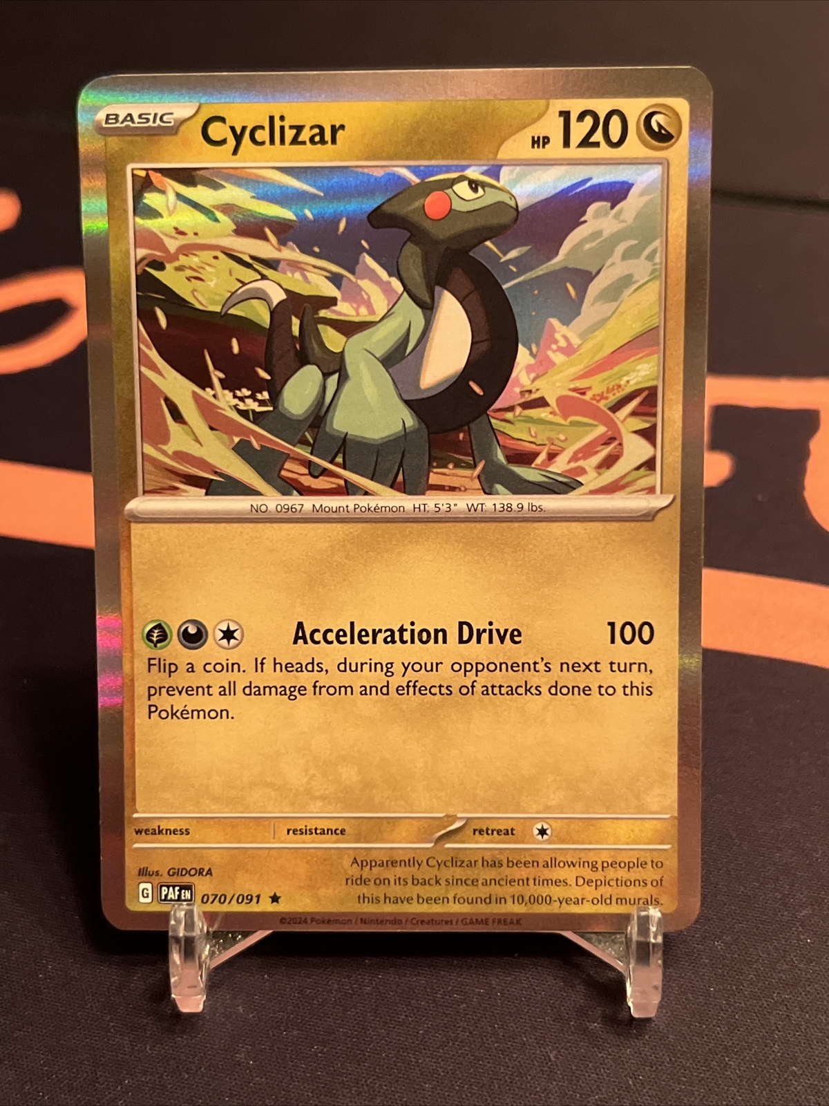 Cyclizar - 070/091  - Reverse Holo Rare - Pokemon Paldean Fates  - NM