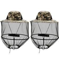 2X Anti-Mosquito Bug Bee Insect Head Net Hat Cap Sun Protection Fishing Hiking M