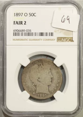 1897-O Barber Half Dollar NGC Fair 2 #9-035