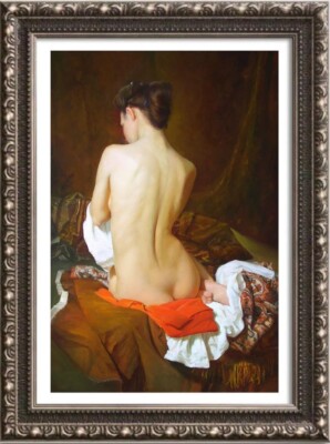hand-painted  Original Oil Painting art female nude girl on canvas 24''X36''