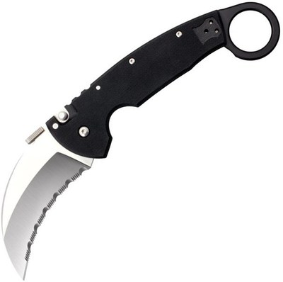 Cold Steel 3'' Tiger Claw Serrated Edge With Black G10 Handle And Belt Clip 22KFS