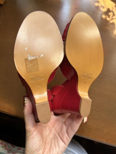 Sandali con zeppa Marc Jacobs Sofia Loves in pelle rossa taglia 38 - Foto 3 di 3