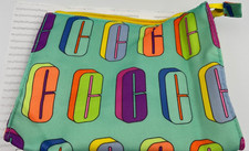 CLINIQUE Print Cosmetic Makeup Bag Zipper Pouch 8"x6"x2.5"NEW AUTHENTIC PIC