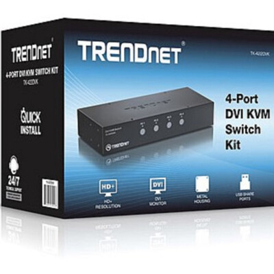 Trendnet TK-422DVK Tastatur/Video/Maus (KVM)-Switch Schwarz