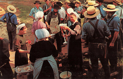 Postcard Time Out From Barn Raising Greetings From The Pennsylvania Dutch
