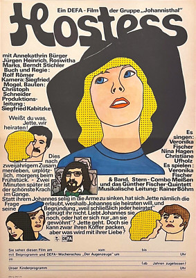 DDR Progress Filmplakat A2 - Hostess DEFA ''mit Annekathrin Bürger'' 1976