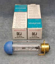 SET OF TWO SYLVANIA DEJ 750 WATTS 120-125 V. PROJECTOR LAMP