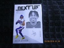 2020 Panini Playbook Football Justin Jefferson NEXT UP Insert RC #NU-14 Vikings