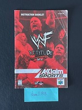 WWF Attitude Nintendo 64 N64 Instruction Manual Booklet Only Authentic