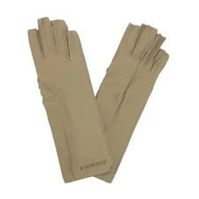 Therapeutic Compression Fingerless Gloves Large Camel Tan