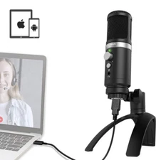 USB Microphone, Moman EM1 Desktop Condenser PC Microphones for Steaming Podcast 