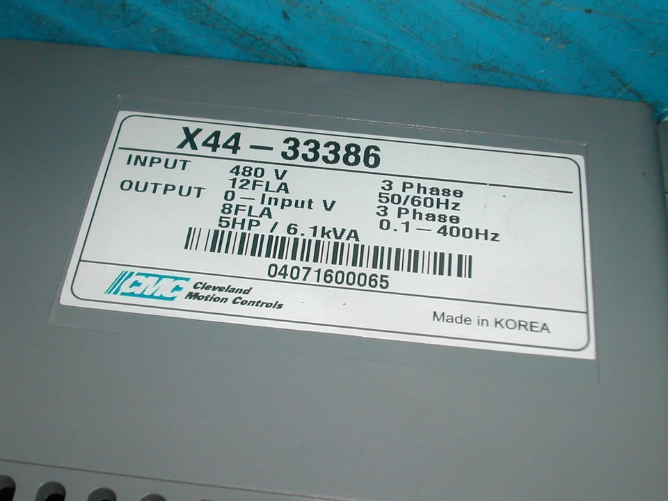 CLEVELAND MOTION X44-33386 ACTION MASTER AC DRIVE 480 VAC 5HP USED I5 - Image 4 of 4