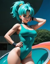 Dragon Ball Bulma Anime Sexy Swimsuit Photo Collectible Print