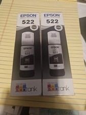 NEW 2-pack of Genuine Epson 522 Black EcoTank Ink Bottles