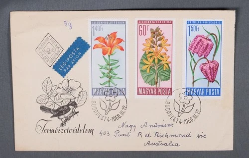 MayfairStamps Hungary FDC 1966 Flower combo First Day Cover aaw_87289