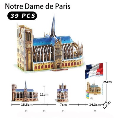 3D Puzzle Building Notre Dame de Paris Paper Set For Educational Toy Gifts Games