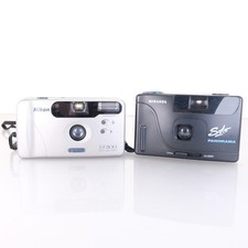 Nikon EF300 + Miranda Solo Panorama 35mm Point & Shoot Film Camera Pair Duo Set