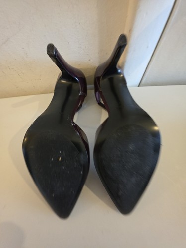 NINE WEST Tatumo T-Strap Purple Egg Plant Patent Leather Heels Size 5M  - Picture 11 of 11