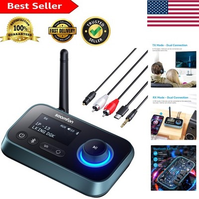 Wireless Bluetooth Adapter for TV with LCD Screen & Adjustable Volume Controls