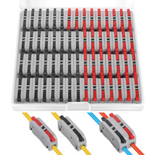60 Pcs XHF Black Red Conductor Compact Connectors Lever Connectors Nuts, Electri