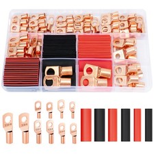 Sanuke 160pcs Copper Wire Lugs Connectors Kit AWG 12 10 8 6 4 2 with Heat Shr...