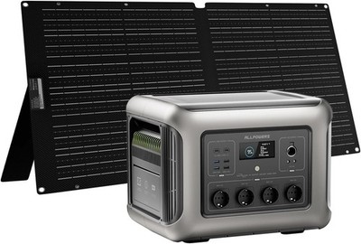 Solar Generator Set 1920Wh Powerstation 2500W Tragbarer Stromspeicher Outdoor