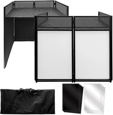 AxcessAbles DJ Facade Booth Table Stand, Black, White Scrims, Bags ES-01