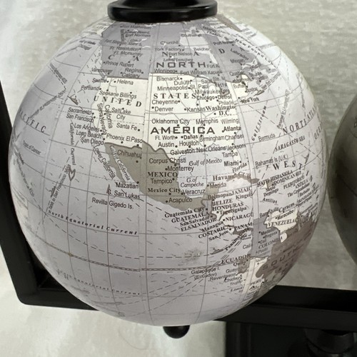 Three Decorative World Globes in One Piece Vintage World Globe Trio for Decor - Picture 10 of 12