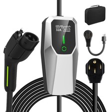 Junsun Level 1/2 EV Charger 32A 110-240V, 20FT Cable, Portable Home Charge