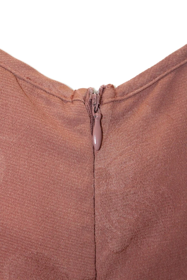 Current Air Womens Short Puff Sleeve Cinched Wide Leg Jumpsuit Brown Size S - Image 4 of 4