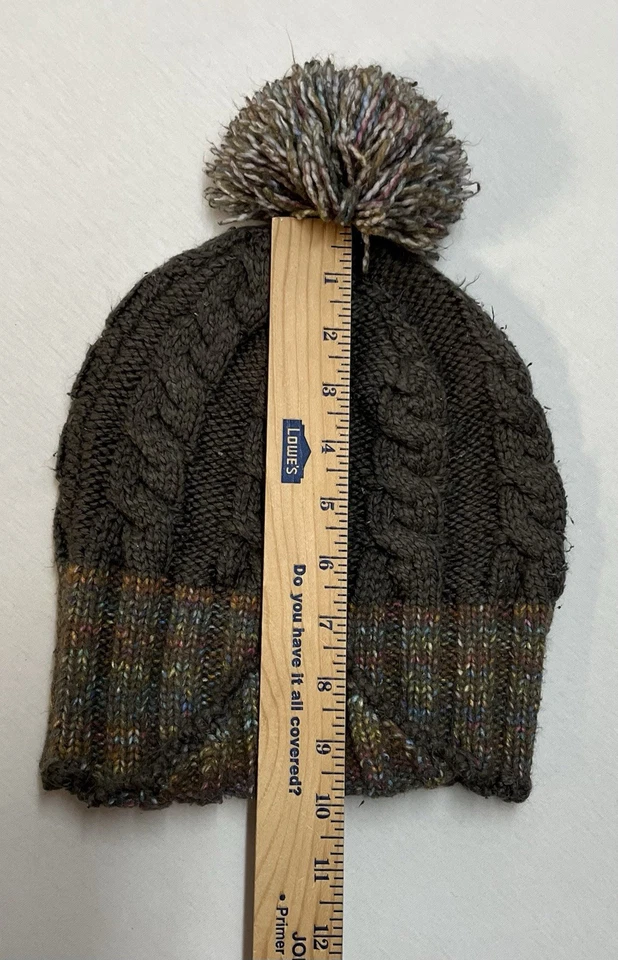 Columbia Sportswear Knit Slouchy Beanie Pom Women's Hat Cap OSFM Browns Rusts - Image 4 of 4