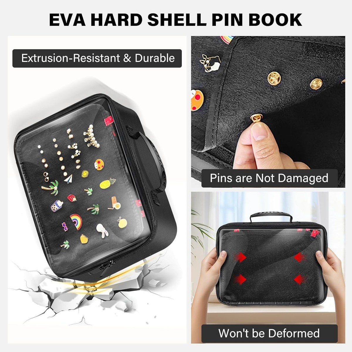 Pin Display Bag Enamel Pins Collectible Trading Book Case 18 Pages