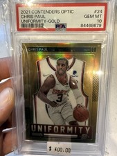 2021-22 Panini Contenders Optic Uniformity Chris Paul #24 Gold Prizm /10 PSA 10