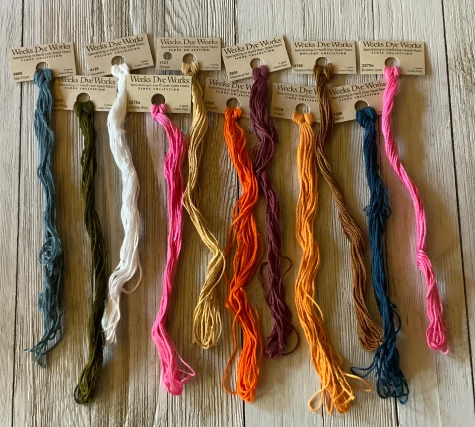 Lot of 9 Weeks Dye Works MIXED Hand Over Dyed Floss Threads 100% Cotton - Image 4 of 4