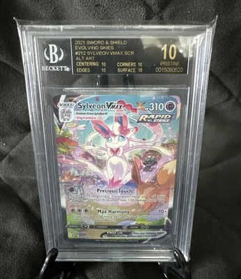 🔥 Pokemon Sylveon VMAX Evolving Skies Full Alt Art #212 BGS 10