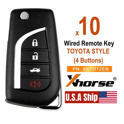 10x Xhorse for Toyota Style Universal Wired Remote Key 4 Button XKTO12EN for MAX