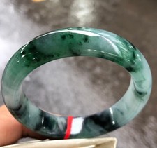 Certified Natural Grade AAA Ice Green Burmese Jade jadeite bracelet bangle 58MM
