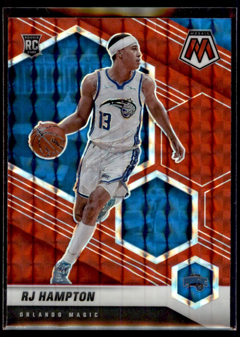 RJ Hampton 2020-21 Panini Mosaic Red Prizm RC #233 Orlando Magic