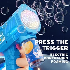 Bubble Gun Machine Automatic Bubble Blower Kids Toy Lights Pack of 3