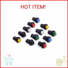 Cylewet 12Pcs 12mm Self-Locking Latching Push Button Switch (Pack of 12) CYT1091