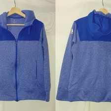 Adidas Climawarm Heather Blue Hooded Jacket Full Zip Sweatshirt Large Casual